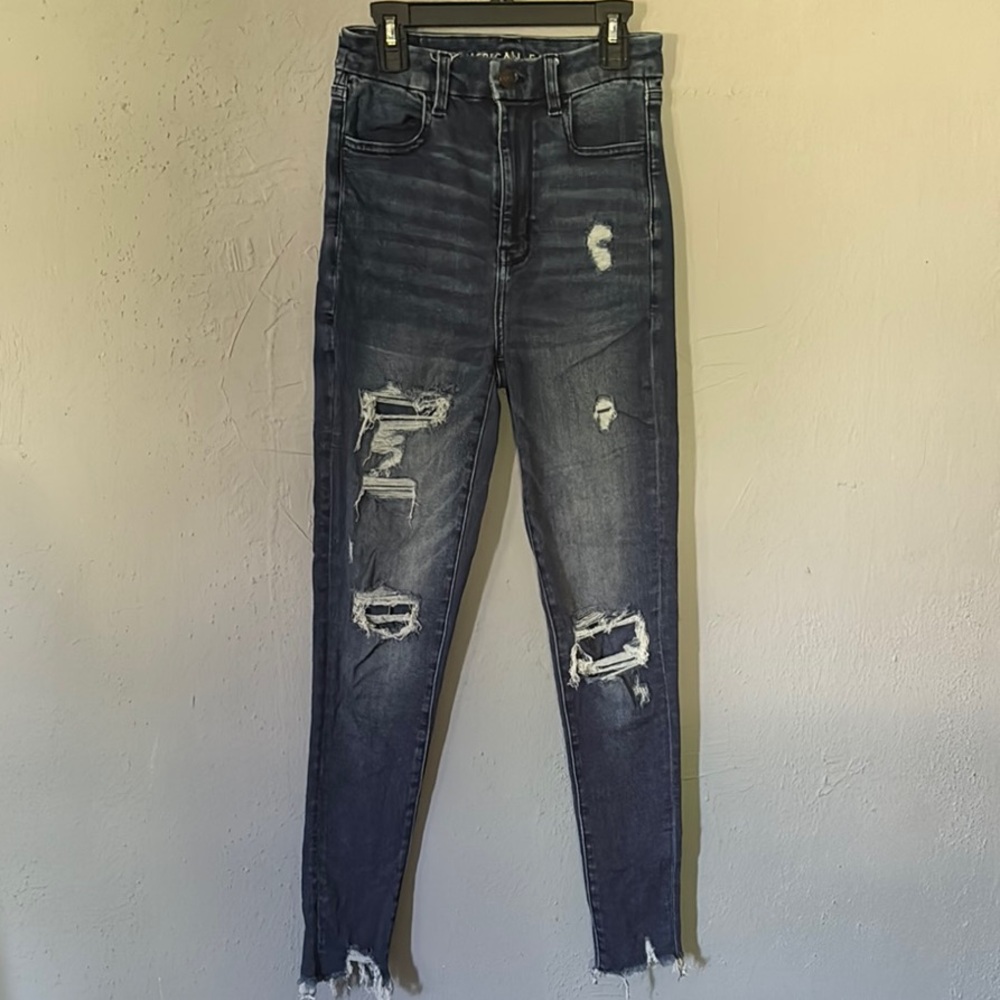 Women's Distressed Black Jeans